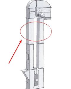 Bucket elevator pipe E130 0.5m galv.M&M